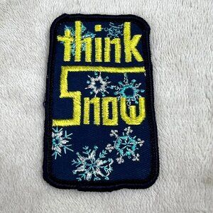 Vintage Think Snow Ski Patch Snowflake Embroidered Mountain Lodge Snowmobile